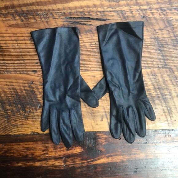 Vintage Finger Gloves Small Black - Picture 1 of 2